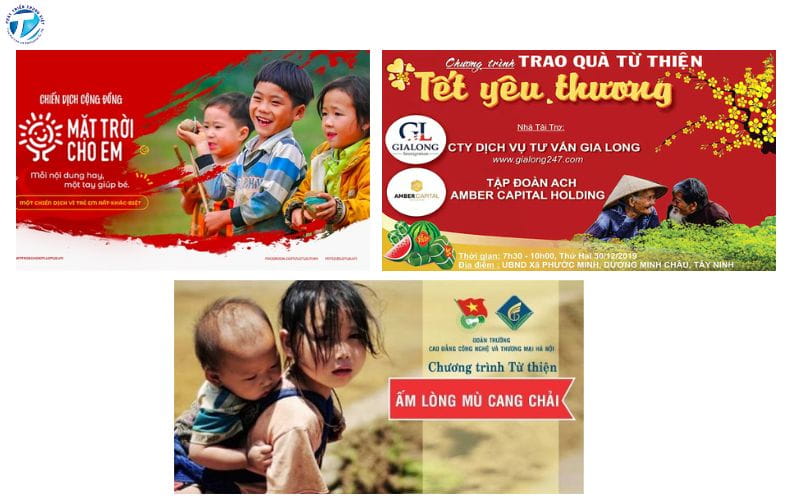 Mẫu backdrop từ thiện thiết kế đơn giản - chi phí thấp